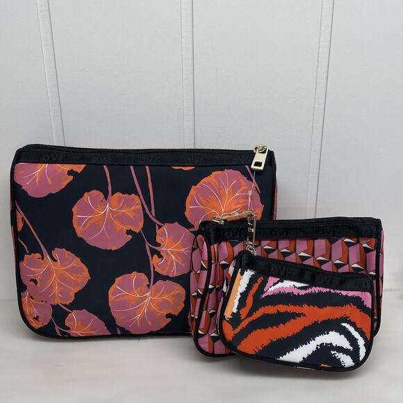 DVF Diane Von Furstenberg For Target 3 Pack Travel Pouches Makeup Bags Pink - Picture 1 of 10
